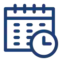 Calendar icon with clock symbol